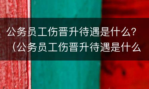 公务员工伤晋升待遇是什么？（公务员工伤晋升待遇是什么级别）