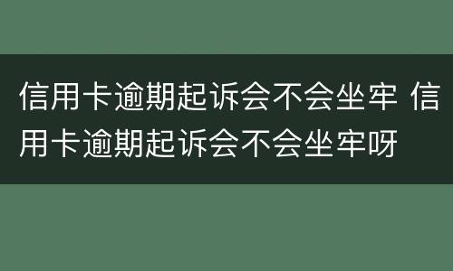 信用卡逾期起诉会不会坐牢 信用卡逾期起诉会不会坐牢呀