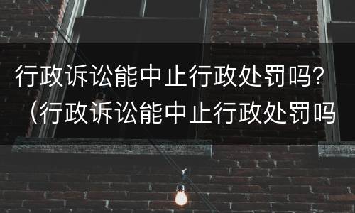 行政诉讼能中止行政处罚吗？（行政诉讼能中止行政处罚吗）