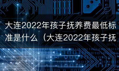 大连2022年孩子抚养费最低标准是什么（大连2022年孩子抚养费最低标准是什么呢）