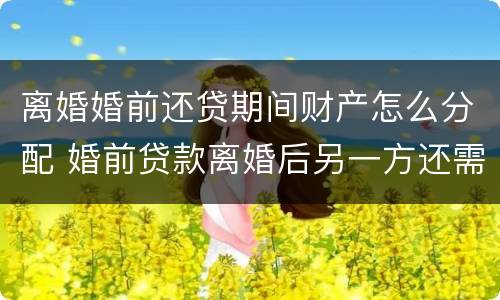 离婚婚前还贷期间财产怎么分配 婚前贷款离婚后另一方还需承担吗