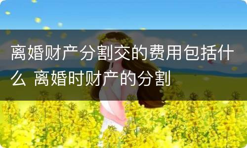 离婚财产分割交的费用包括什么 离婚时财产的分割