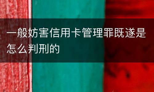 一般妨害信用卡管理罪既遂是怎么判刑的