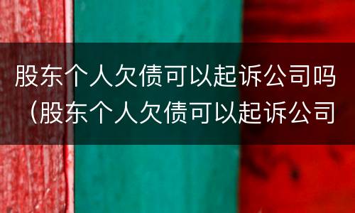 股东个人欠债可以起诉公司吗（股东个人欠债可以起诉公司吗合法吗）