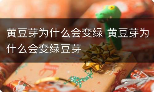 黄豆芽为什么会变绿 黄豆芽为什么会变绿豆芽
