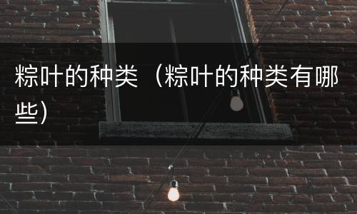 粽叶的种类（粽叶的种类有哪些）