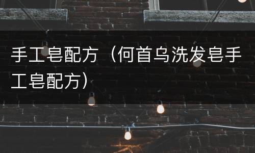 手工皂配方（何首乌洗发皂手工皂配方）