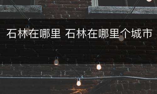 石林在哪里 石林在哪里个城市