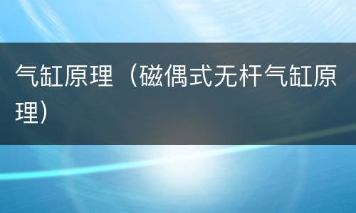 气缸原理（磁偶式无杆气缸原理）
