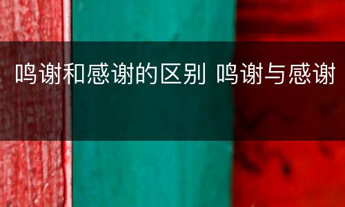 鸣谢和感谢的区别 鸣谢与感谢
