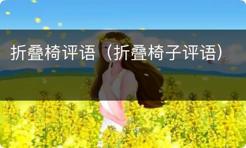 折叠椅评语（折叠椅子评语）