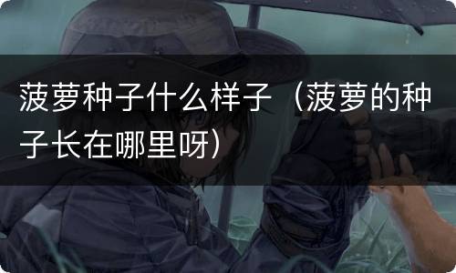 菠萝种子什么样子（菠萝的种子长在哪里呀）