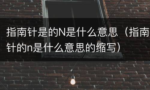 指南针是的N是什么意思（指南针的n是什么意思的缩写）