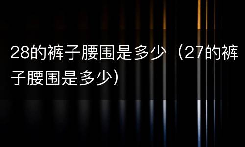 28的裤子腰围是多少（27的裤子腰围是多少）