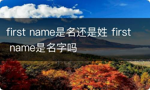 first name是名还是姓 first name是名字吗