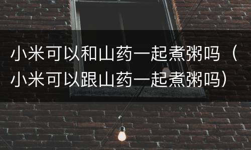 小米可以和山药一起煮粥吗（小米可以跟山药一起煮粥吗）