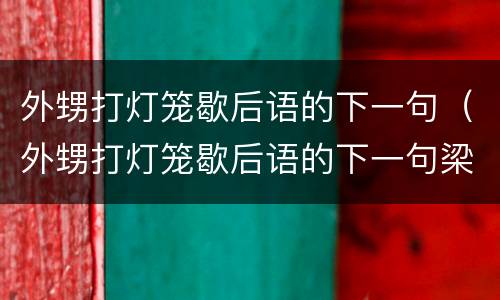 外甥打灯笼歇后语的下一句（外甥打灯笼歇后语的下一句梁山伯军师）