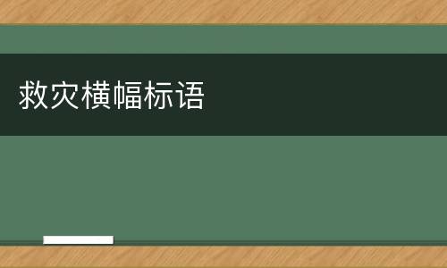救灾横幅标语