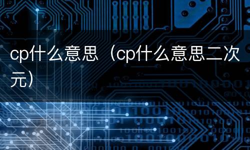 cp什么意思（cp什么意思二次元）