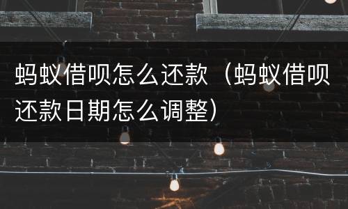 蚂蚁借呗怎么还款（蚂蚁借呗还款日期怎么调整）