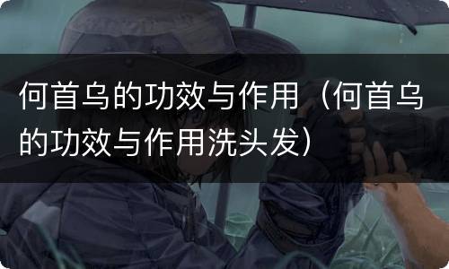 何首乌的功效与作用（何首乌的功效与作用洗头发）