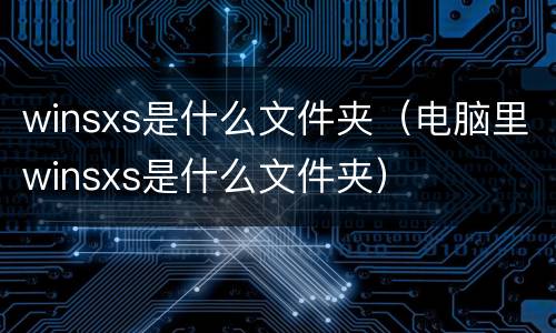 winsxs是什么文件夹（电脑里winsxs是什么文件夹）