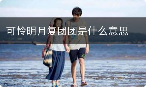 可怜明月复团团是什么意思