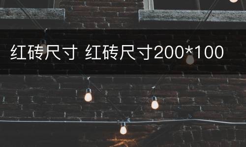 红砖尺寸 红砖尺寸200*100