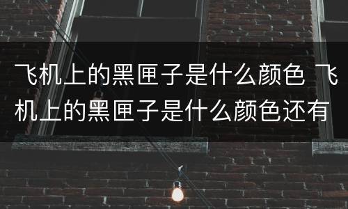 飞机上的黑匣子是什么颜色 飞机上的黑匣子是什么颜色还有什么问题