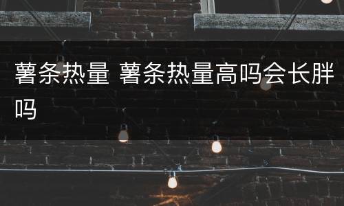 薯条热量 薯条热量高吗会长胖吗