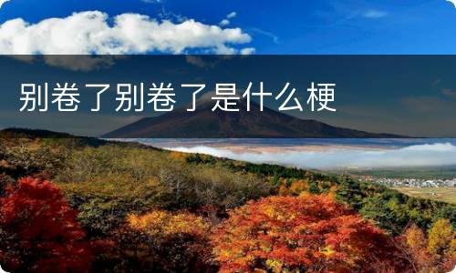 别卷了别卷了是什么梗