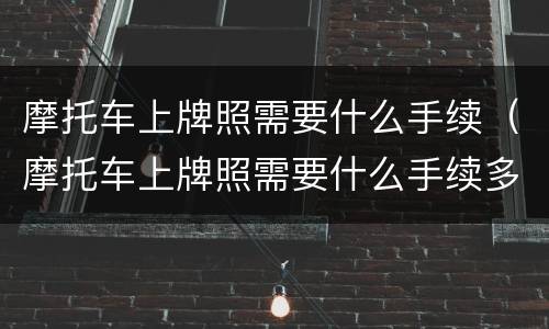 摩托车上牌照需要什么手续（摩托车上牌照需要什么手续多少钱）