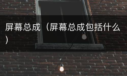屏幕总成（屏幕总成包括什么）