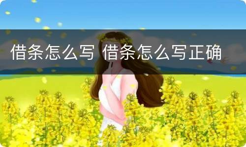 借条怎么写 借条怎么写正确