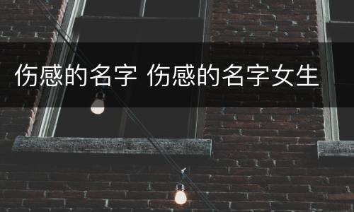 伤感的名字 伤感的名字女生