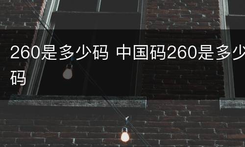 260是多少码 中国码260是多少码
