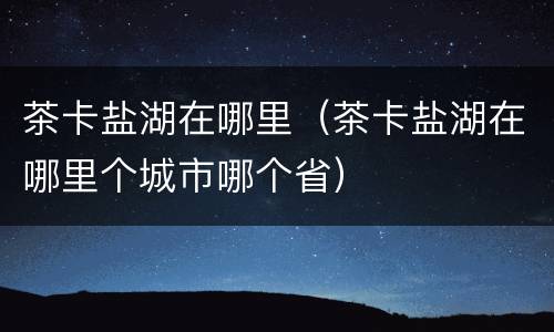 茶卡盐湖在哪里（茶卡盐湖在哪里个城市哪个省）