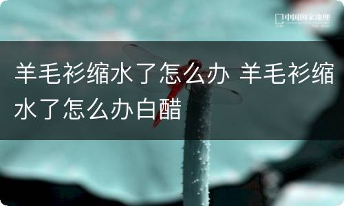 羊毛衫缩水了怎么办 羊毛衫缩水了怎么办白醋