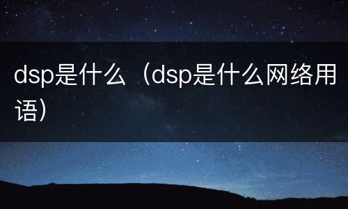 dsp是什么（dsp是什么网络用语）