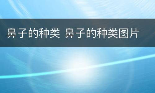 鼻子的种类 鼻子的种类图片
