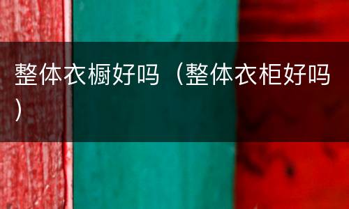 整体衣橱好吗（整体衣柜好吗）