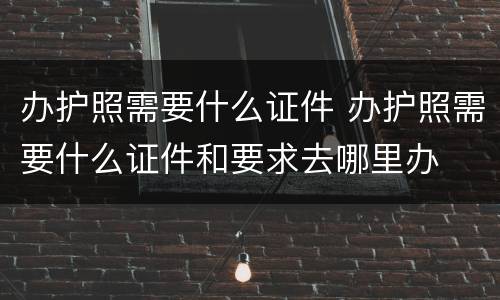 办护照需要什么证件 办护照需要什么证件和要求去哪里办