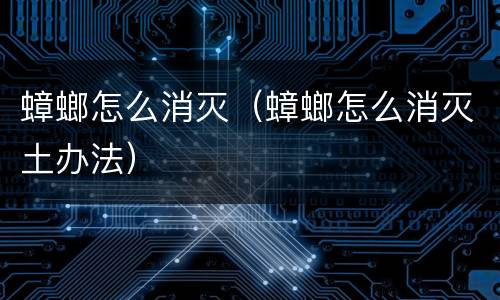 蟑螂怎么消灭（蟑螂怎么消灭土办法）
