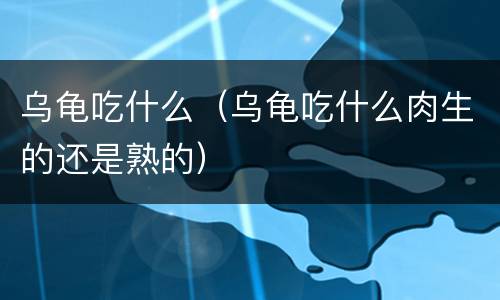 乌龟吃什么（乌龟吃什么肉生的还是熟的）