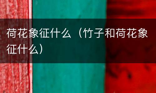荷花象征什么（竹子和荷花象征什么）