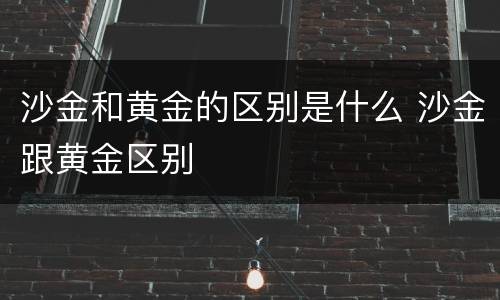 沙金和黄金的区别是什么 沙金跟黄金区别