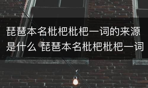 琵琶本名枇杷枇杷一词的来源是什么 琵琶本名枇杷枇杷一词源于演奏琵琶的方式