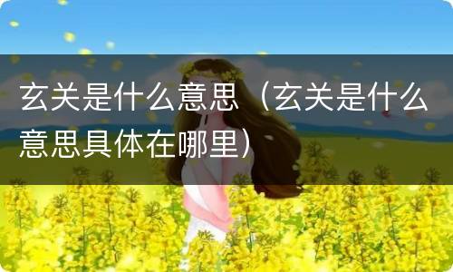 玄关是什么意思（玄关是什么意思具体在哪里）