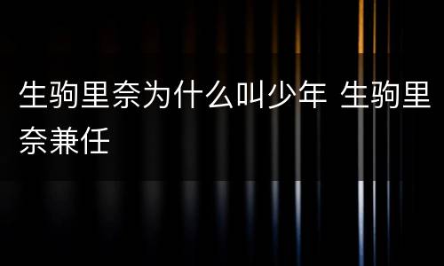 生驹里奈为什么叫少年 生驹里奈兼任