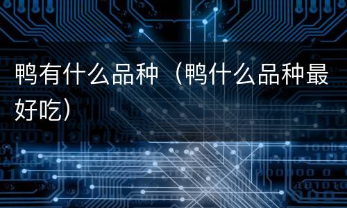 鸭有什么品种（鸭什么品种最好吃）